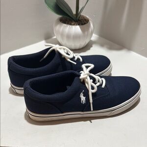 Polo by Ralph Lauren Blue and White Sneakers Classic Canvas Design